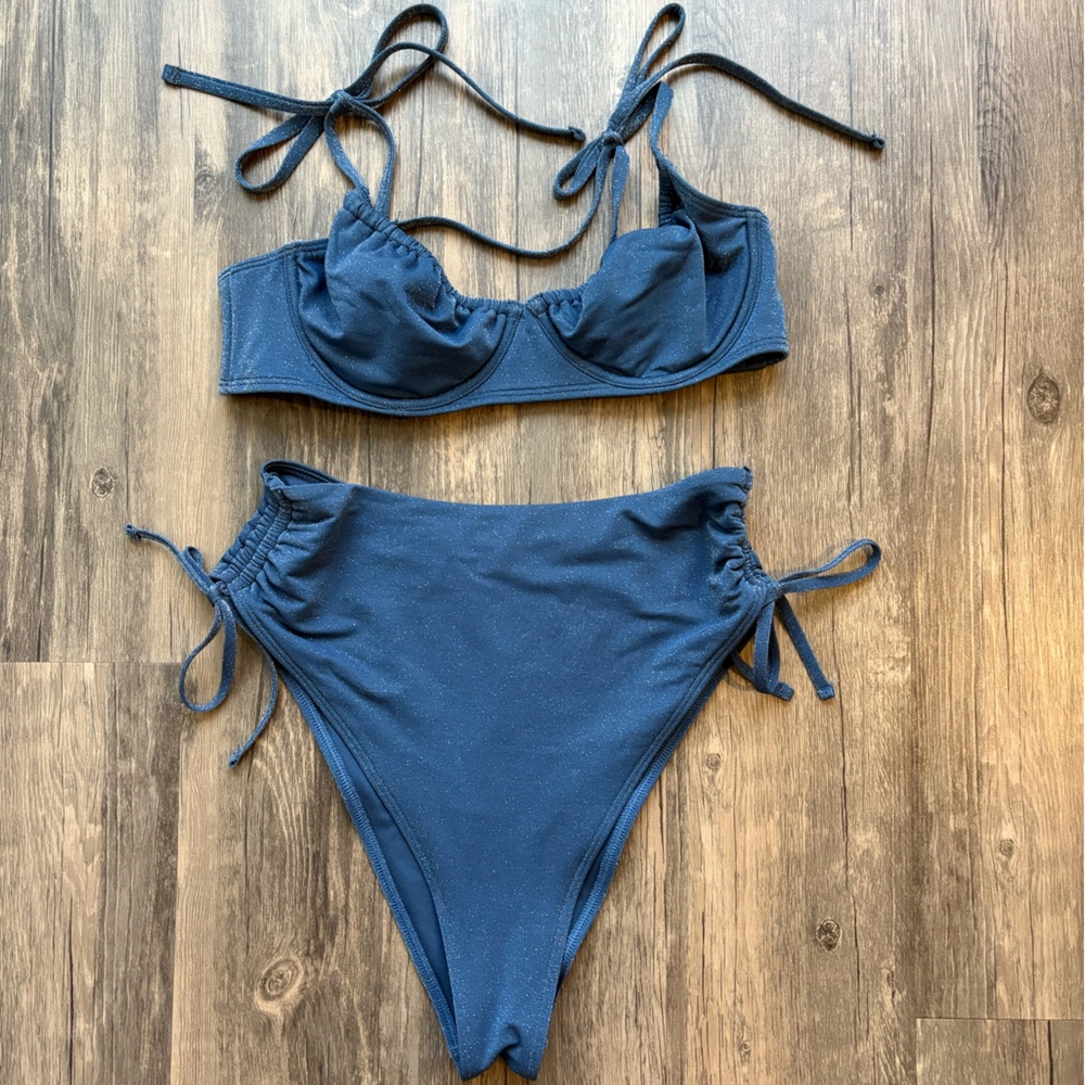 Blue Shimmer Bikini Set